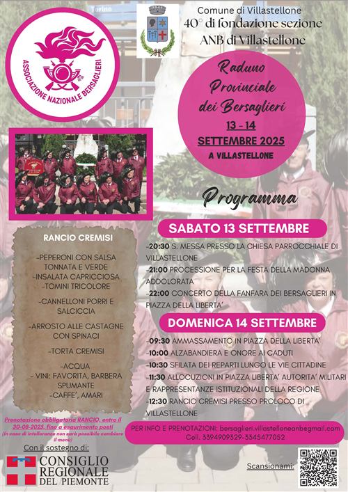 Raduno Provinciale dei Bersaglieri a Villastellone
