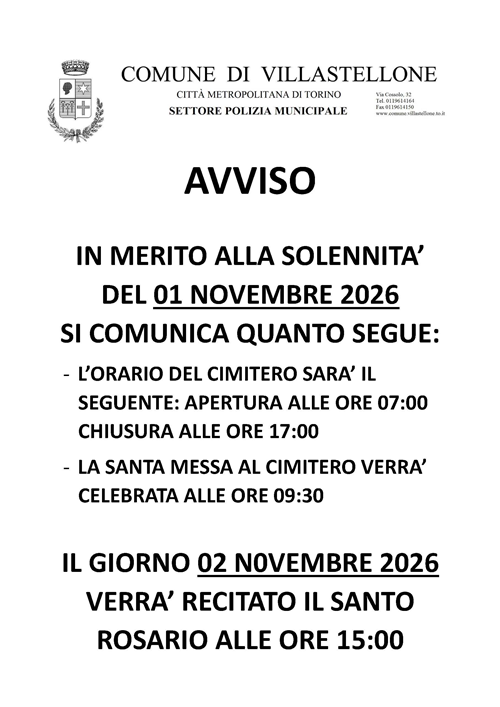 Avviso ai cittadini