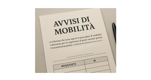 Aperti due avvisi di mobilità volontaria a tempo pieno e indeterminato per i Settori Urbanistica ed Edilizia Privata e Finanziario. Scadenza: 28 ottobre 2026