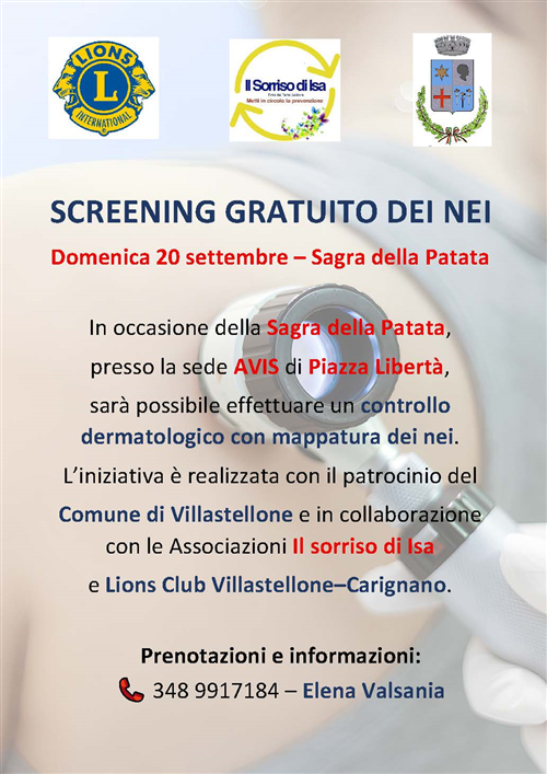 Screening gratuito per la mappatura dei nei